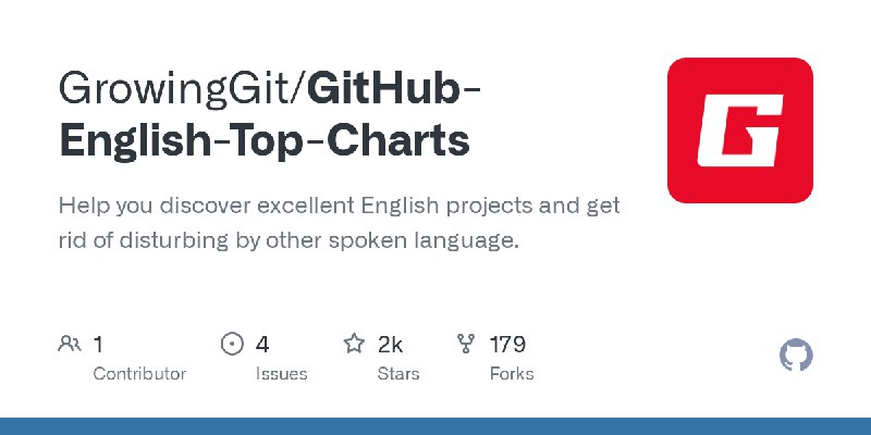 GitHub - GrowingGit/GitHub-English-Top-Charts: Help you discover excellent English projects and get rid of disturbing by other…