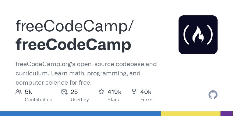GitHub - freeCodeCamp/freeCodeCamp: freeCodeCamp.org's open-source codebase and curriculum. Learn math, programming, and computer…