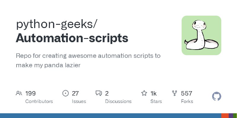 GitHub - python-geeks/Automation-scripts: Repo for creating awesome automation scripts to make my panda lazier