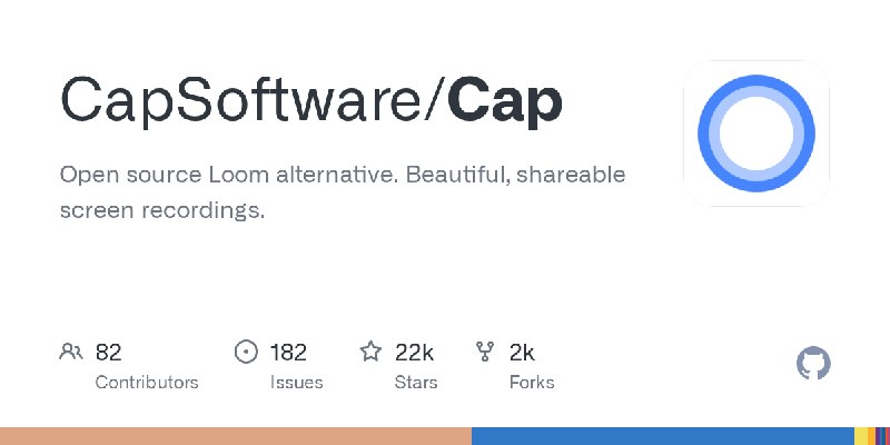 GitHub - CapSoftware/Cap: Open source Loom alternative. Beautiful, shareable screen recordings.