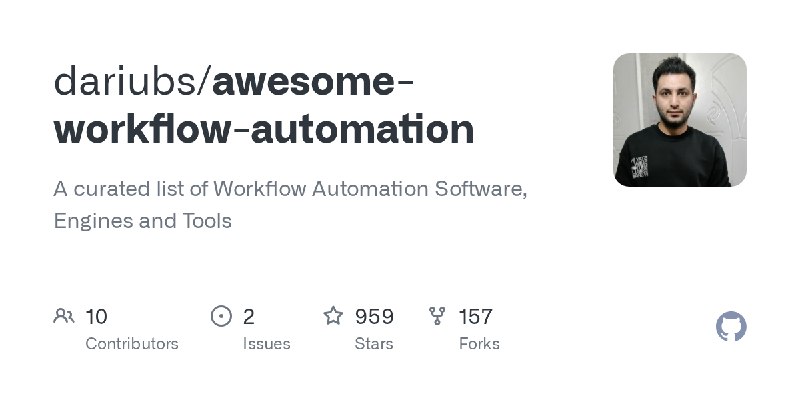 GitHub - dariubs/awesome-workflow-automation: A curated list of Workflow Automation  Software, Engines and Tools