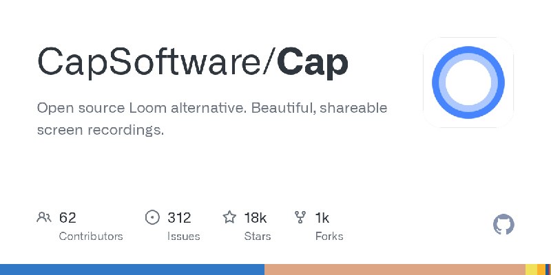 GitHub - CapSoftware/Cap: Open source Loom alternative. Beautiful, shareable screen recordings.