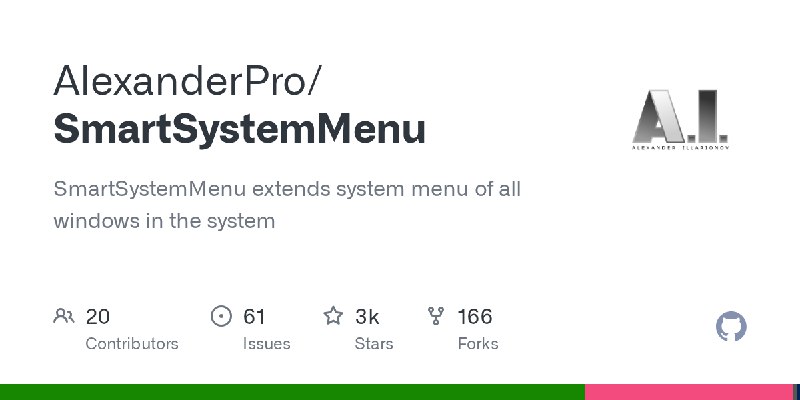 GitHub - AlexanderPro/SmartSystemMenu: SmartSystemMenu extends system menu of all windows in the system