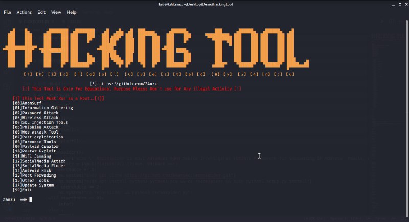 GitHub - Z4nzu/hackingtool: ALL IN ONE Hacking Tool For Hackers